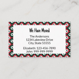 Vi har Flyttat Röda Grönten Julgranar Mönster Tilläggskort