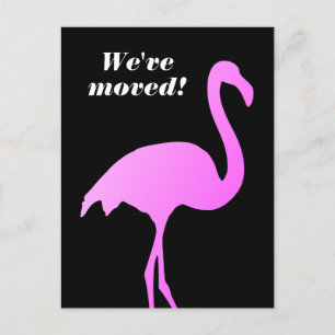 Vi har flyttat rosa flamingo flytta adress vykort