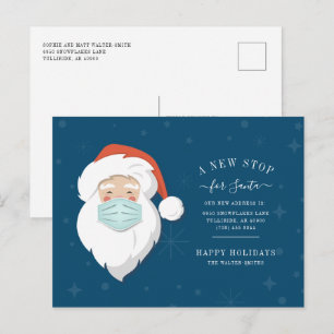 Vi har flyttat Santa's New Stop Flytta Announcemen Meddelande Vykort