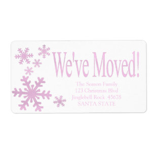 Vi har flyttat snowflake helgdag Label Fraktsedel