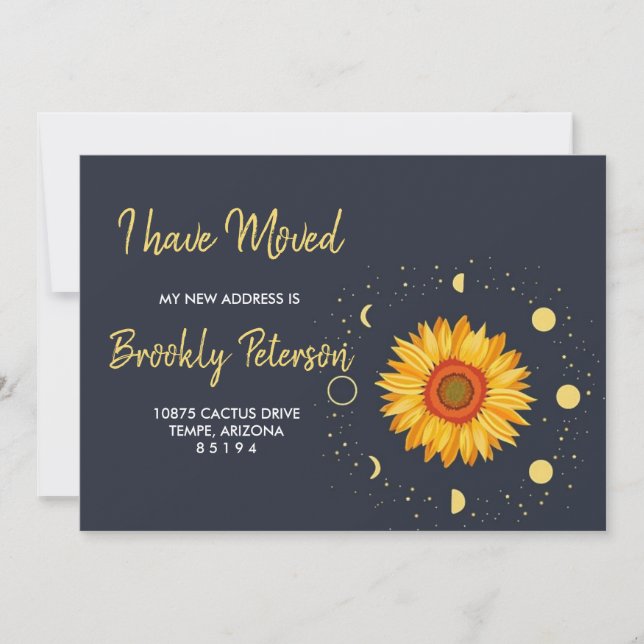 Vi har flyttat solnedgång  inbjudningar (Framsida)