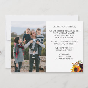 vi har flyttat Solrosny hemfoto Flytta Meddelande