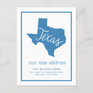 Vi har flyttat Texas Typografi Helg Vykort