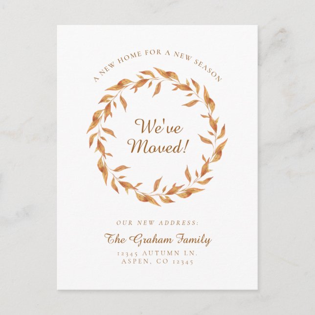 Vi har flyttat Thanksgivingens Flytta Meddelande Vykort (Framsida)