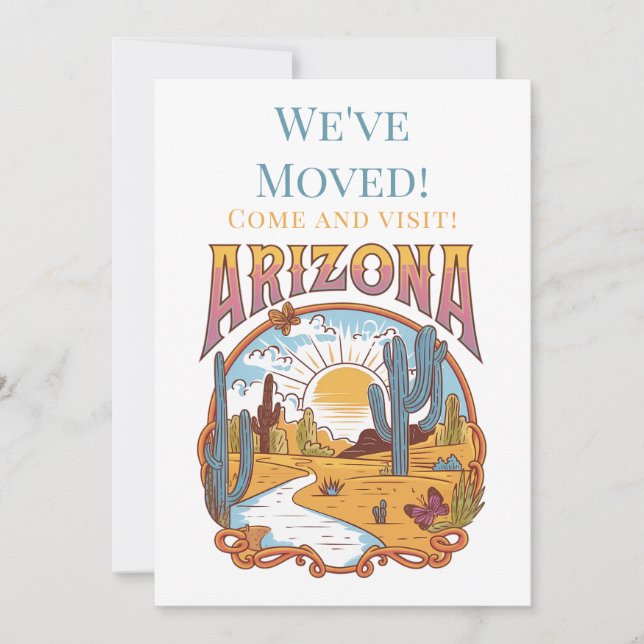 Vi har flyttat till Arizona Meddelande (Framsida)