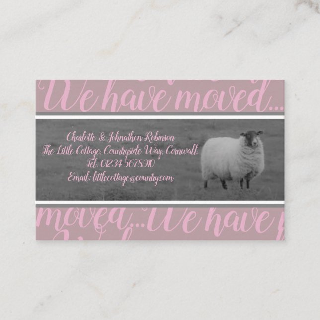 Vi har flyttat till bygdfårkortet visitkort (Framsida)