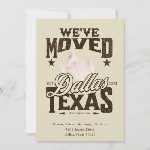 Vi har flyttat till Dallas Texas Announcement Inbjudningar