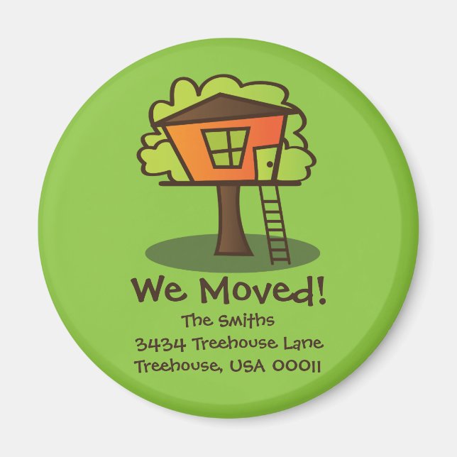Vi har flyttat till ett Treehouse! Magnet (Framsidan)