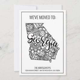 Vi har flyttat till Georgia State Blommigt Mandala Meddelande