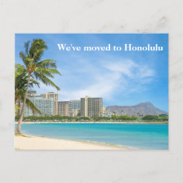 Vi har flyttat till Honolulu Beach Foto Anpassat F Vykort