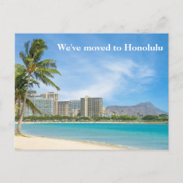 Vi har flyttat till Honolulu Beach Foto Anpassat F Vykort