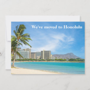 vi har flyttat till Honolulu Beach Photo Anpassnin Meddelande