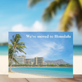 Vi har flyttat till Honolulu Beach Photo Anpassnin Meddelande