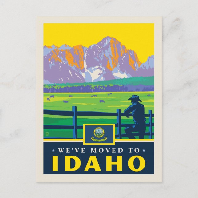 Vi har flyttat till Idaho Inbjudan Vykort (Framsida)