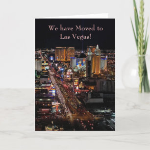 Vi har flyttat till Las Vegas! Meddelandekort Meddelande