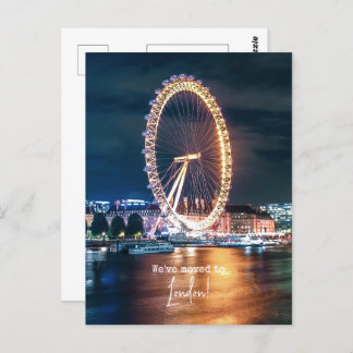 Vi har flyttat till London Flytta Announement Vykort