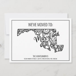 Vi har flyttat till Maryland State Blommigt Mandal Meddelande