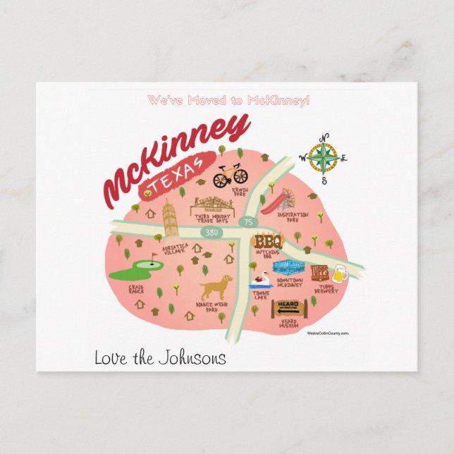 Vi har flyttat till McKinney Texas vykort (Framsida)