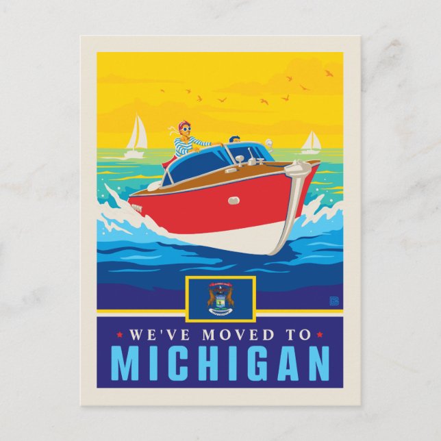 Vi har flyttat till Michigan Inbjudan Vykort (Framsida)