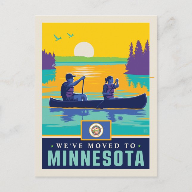 Vi har flyttat till Minnesota Inbjudan Vykort (Framsida)