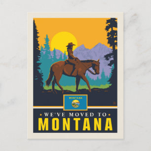 Vi har flyttat till Montana Inbjudan Vykort