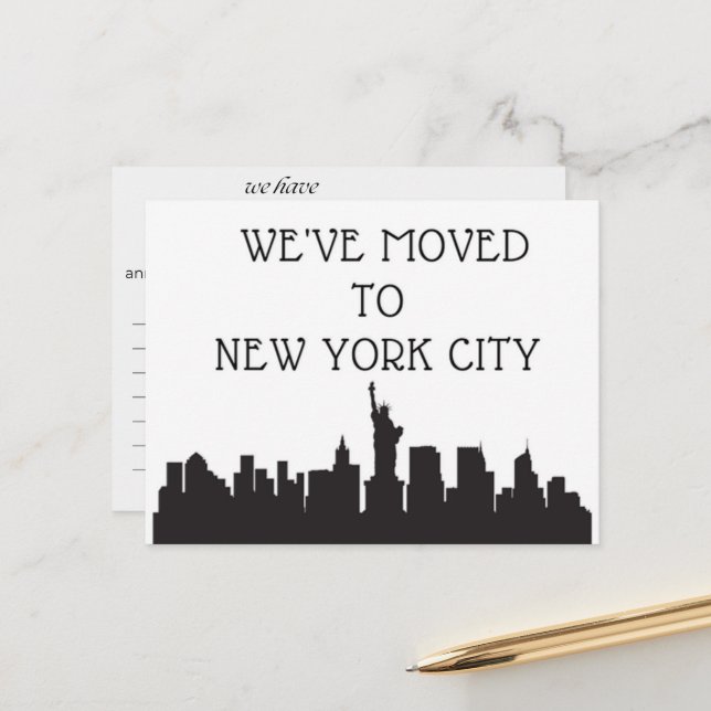 Vi har Flyttat till New York City Vykort (Fram/Back In Situ)