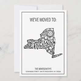 Vi har flyttat till New York State Blommigt Mandal Meddelande