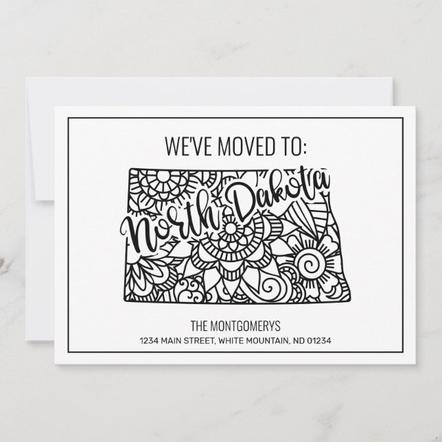 Vi har flyttat till North Dakota State Blommigt Ma Meddelande (Framsida)