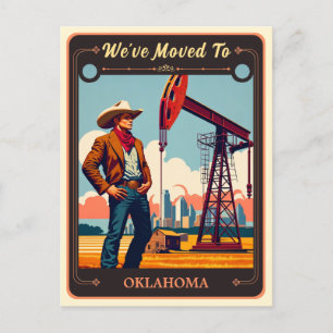 Vi har flyttat till Oklahoma Postkort för Vintag Vykort