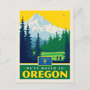Vi har flyttat till Oregon Inbjudan Vykort