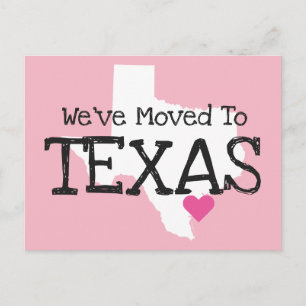 Vi har flyttat till Texas Rosa Heart Vykort
