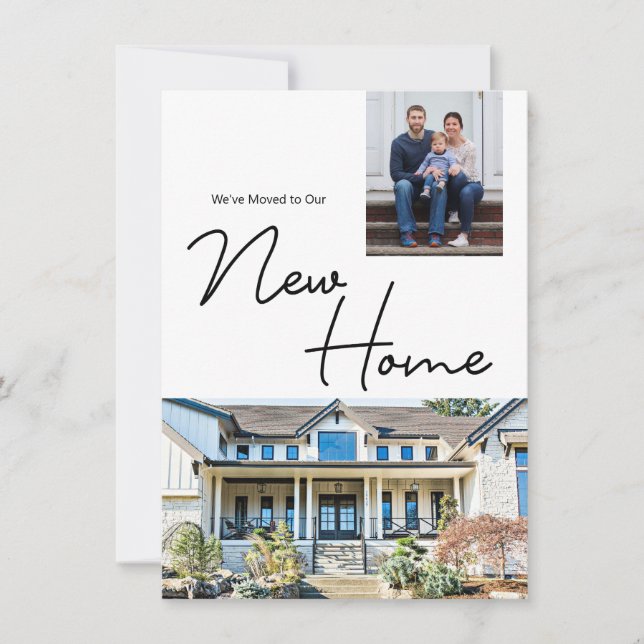 vi har flyttat till vårt nya hem-husfoto julkort (Framsida)