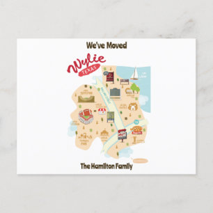 Vi har flyttat till Wylie Texas Postcard Helg Vykort