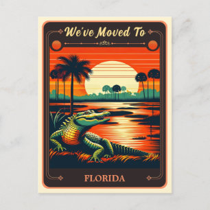 Vi har flyttat to Florida Postkort för Vintage Vykort