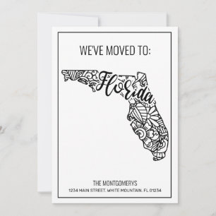 Vi har flyttat to Florida State Blommigt Mandala H Meddelande