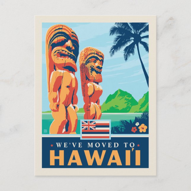 Vi har flyttat To Hawaii Inbjudan Vykort (Framsida)