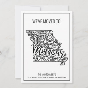 Vi har flyttat to Missouri State Blommigt Mandala Meddelande