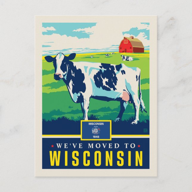 Vi har flyttat To Wisconsin Inbjudan Vykort (Framsida)