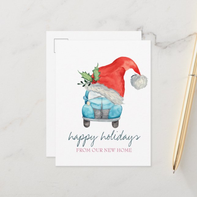 Vi har flyttat, Tomtebil Meddelande Vykort (Fram/Back In Situ)