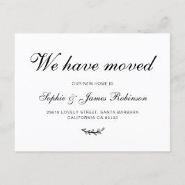 Vi har Flyttat typografiskript Nytt hemmakontroll Meddelande Vykort