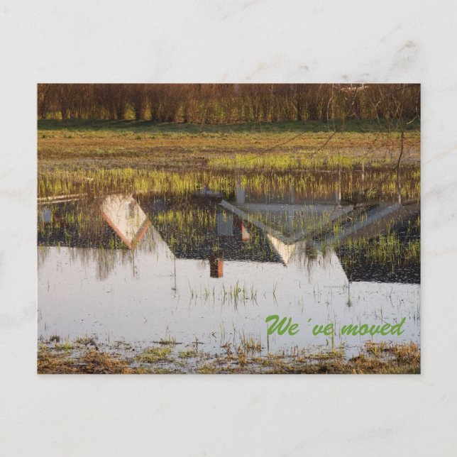 Vi har flyttat upp och ner. meddelande vykort (Framsida)