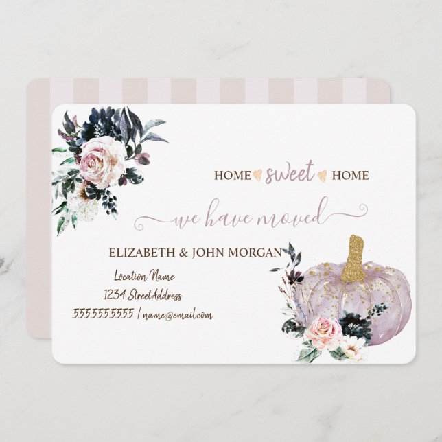 Vi har Flyttat,Vattenfärgsfärg Glitter Pumpkin,Blo (Fram/baksida)