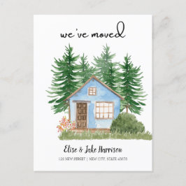 Vi har Flyttat vattenfärgsnytt hemvykort Vykort