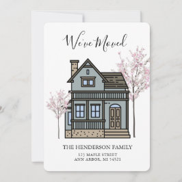 Vi har flyttat Victorian House Flytta Announcement Meddelande