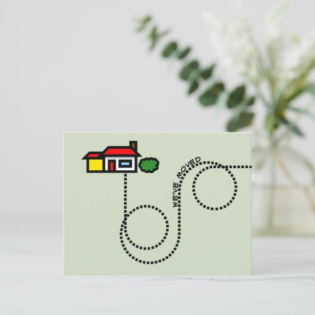 Vi har flyttat vykort (Stående Fram)