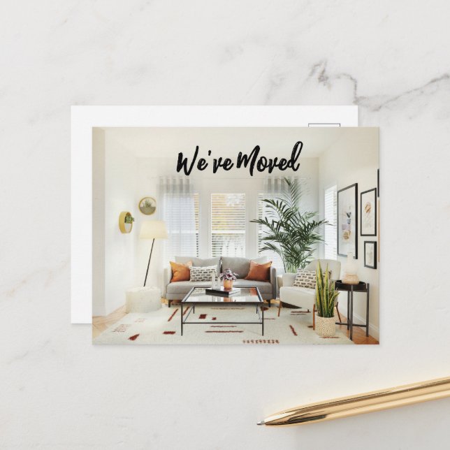 Vi har flyttat-vykort för bostadsrum vykort (Fram/Back In Situ)