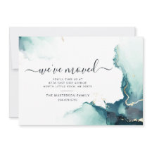 Vi har flyttat Watercolor Agate Flytta Announement