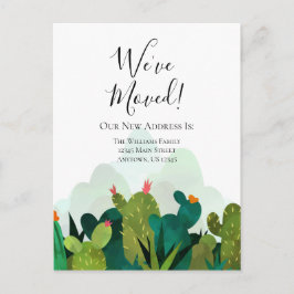 Vi har flyttat Watercolor Cactus Cacti Flytta Vykort