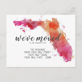Vi har flyttat Watercolor Florida Flytta Announcem Meddelande Vykort