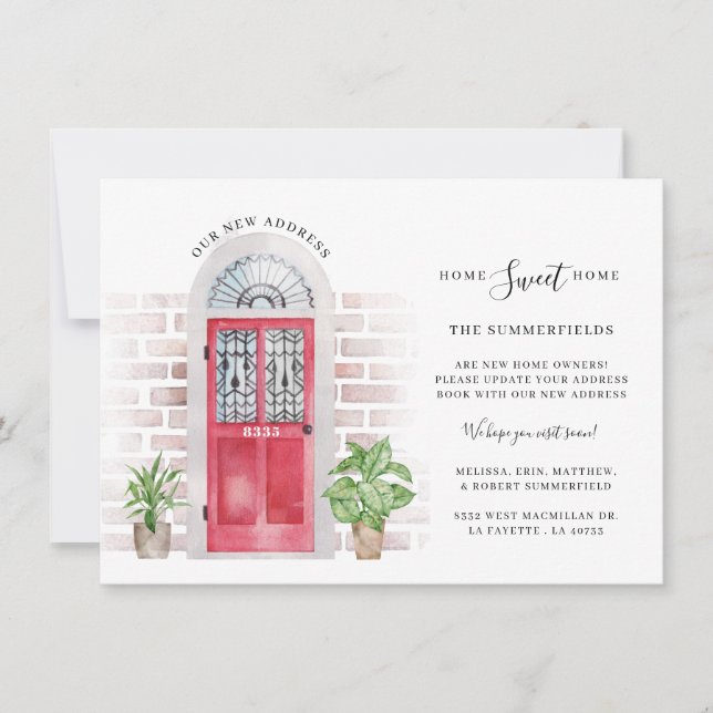 Vi har flyttat Watercolor Flytta Announement (Framsida)